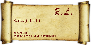 Rataj Lili névjegykártya
